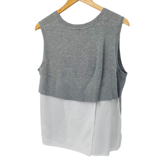 Banana Republic gray knit muscle top with white shirt tails size medium - Picture 1 of 7